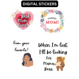 Mother&#39;s Day Digital Stickers - png