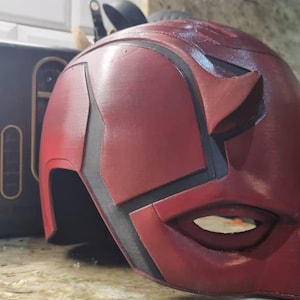 Gratis verzending! waaghalshelm/masker, kap/devil of hells keuken cosplay of displaystuk, netflix-ontwerp volwassen grootte, draagbaar stuk 24"