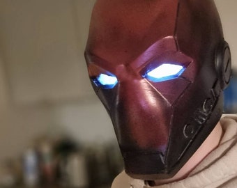Red Hood Helmet with Glowing Eyes - Free Shipping & Jason Todd Inspired! wearable red hood mask with see through glowing eyes, red hood