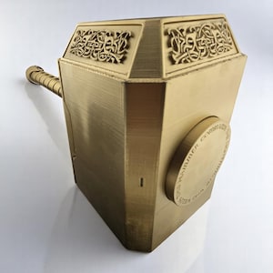 Op maat geschilderde Mjolnir-hamer, Thor-cosplay-prop