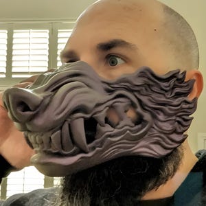 Realistic Wolf Mask Cosplay Werewolf Costume Accessory Adult Japanese style custom headwear PLA Material Halloween Animal Mask free shipping