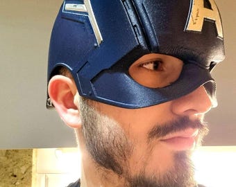Captain America cosplay helmet foam fill fit made out of recyclable renewable plastic. this is designed after winter soldier version.