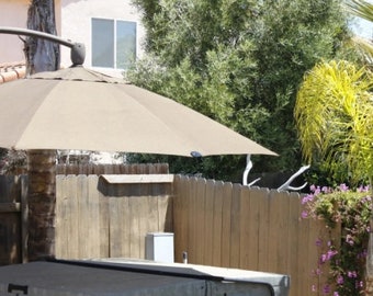 half patio umbrella canada Round Outdoor Umbrella Khaki / 9FT LED:XPL HI V2-5D be-you-kids mcm small essentials visetos The Half Round Porch