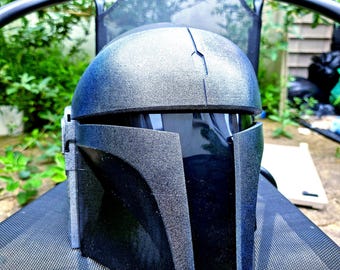 Deathwatch Mandalorian Helmet with See-Through black Visor for Star Wars Cosplay beskar Costume