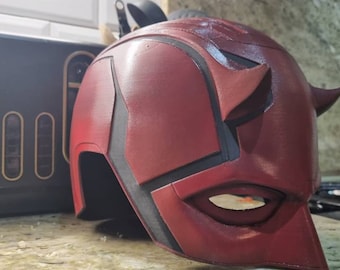 Free shipping! Daredevil helmet/ mask, cowl/  devil of hells kitchen cosplay or display piece, netflix design adult size, wearable piece 24"