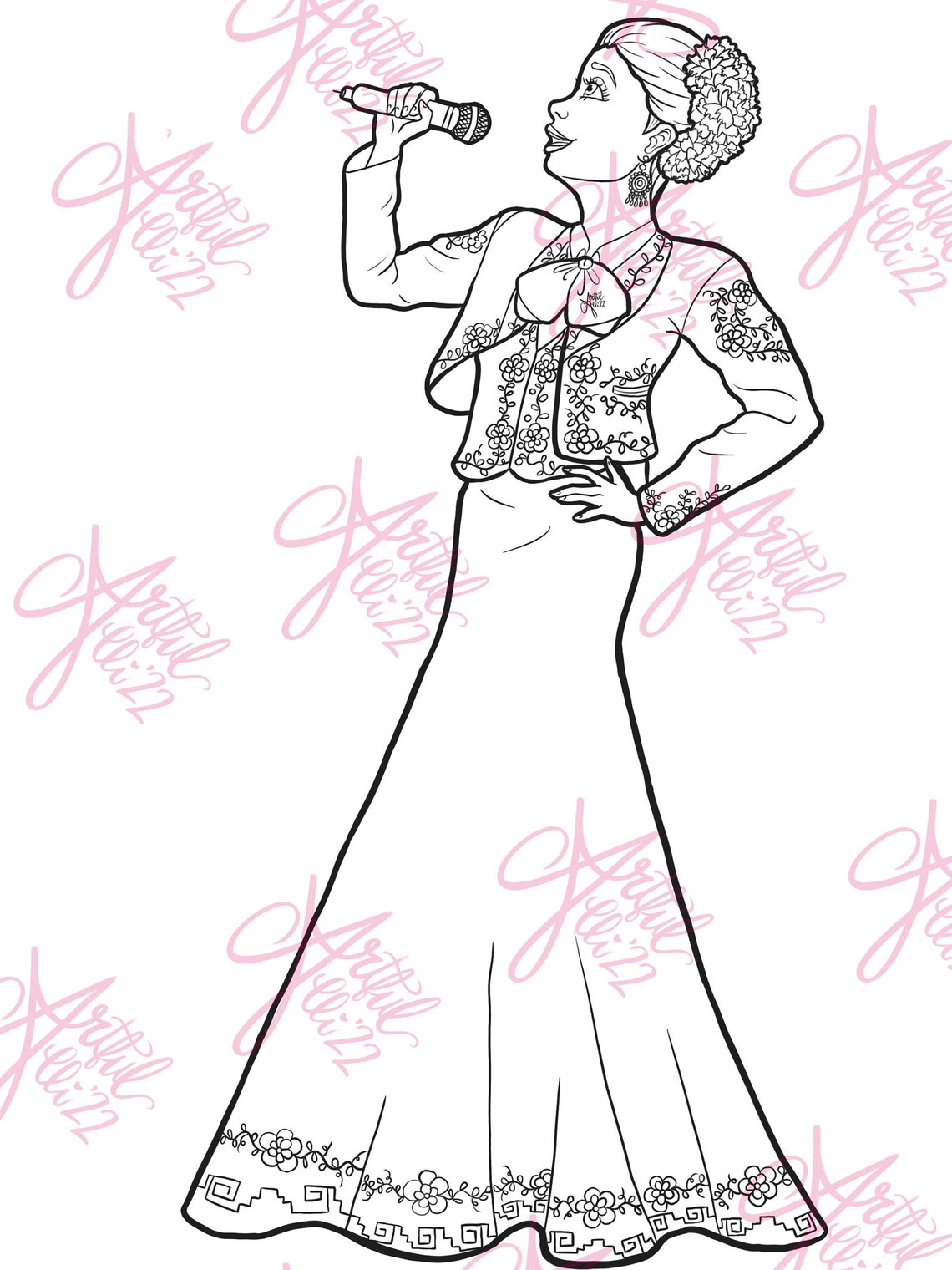 Dibujo del Mariachi para colorear - Etsy México