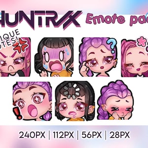 Huntr/x Emote Pack | Emotes for Twitch | Discord | YouTube | Cute Emoji | Kpop Demon Hunters