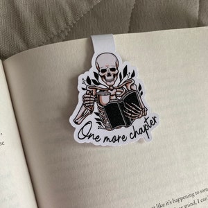 One More Chapter Magnetic Bookmark, Ghost Bookmark, Halloween Magnetic Bookmarks, Skeleton Bookmark, Fall Bookmark, Spooky Gift