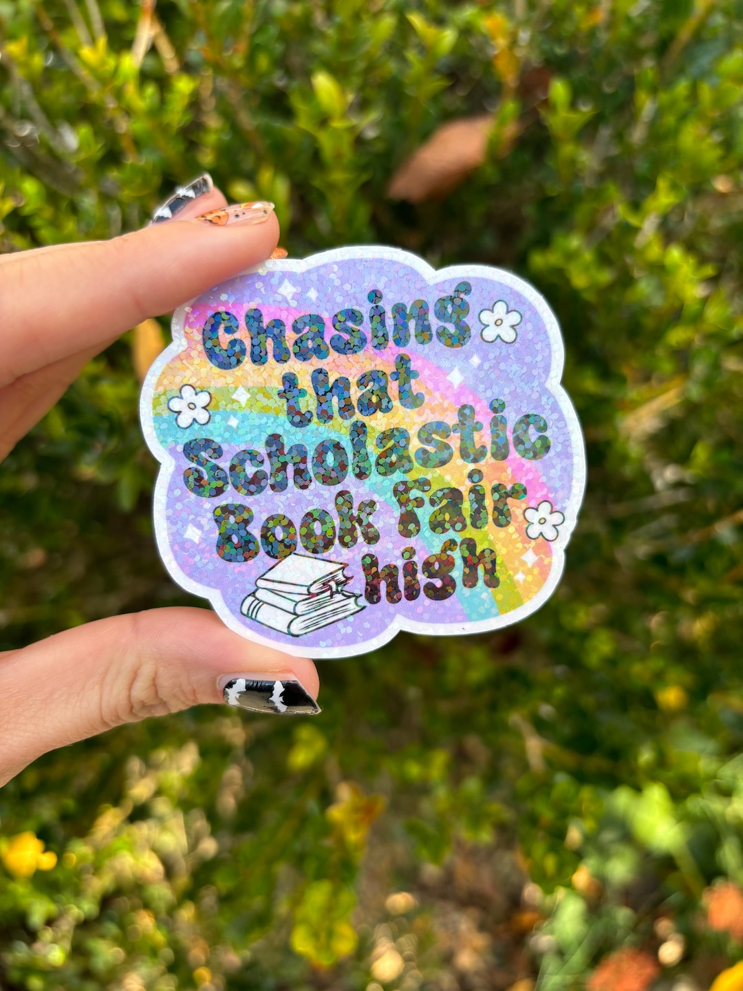 Chasing That Scholastic Bookfair Sticker, Holographic Book Sticker, for ...