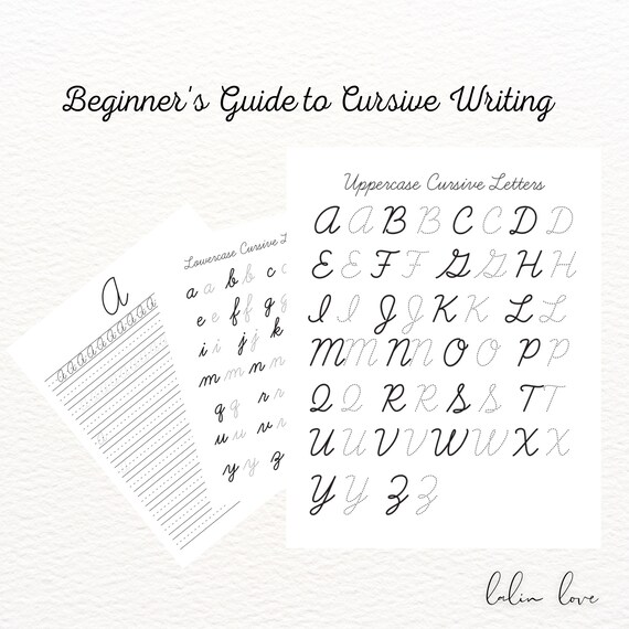 Cursive Writing/calligraphy Worksheet and Template Printables - Etsy