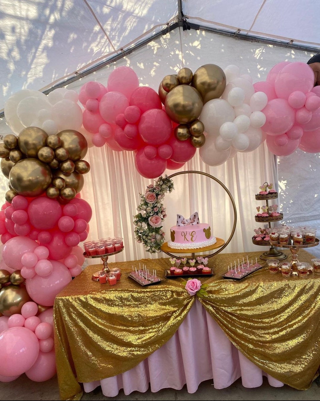 Pink Balloon Arch Pink Party Decor Girl Birthday Princess Balloons pink-balloon-arch-pink-party-decor-girl-birthday-princess-balloons