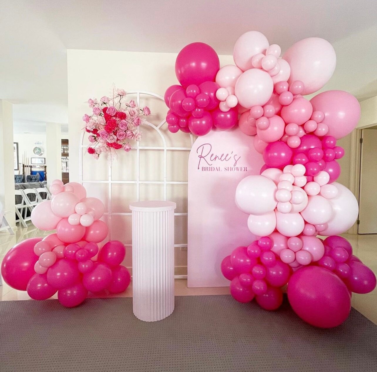 Pink balloon garland Pink Quinceaera Pink Sweet Sixteen Flamingo Party Balloons Girl Babyshower Decor Balloons Barbie Party