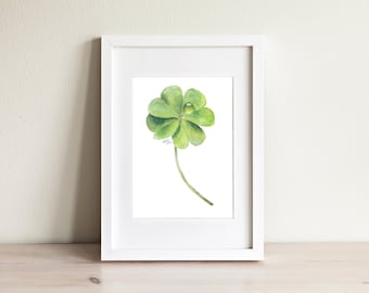 Four Leaf Clover - Watercolor Art Print