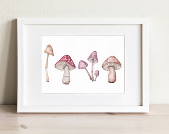 Mushrooms - Watercolor Art Print