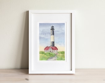 Fire Island Lighthouse - Watercolor Art Print