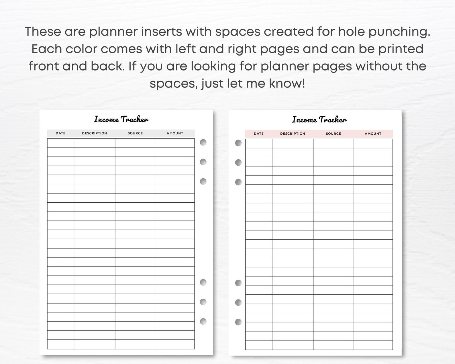 Income Tracker Printable Planner Inserts Income Log Income Etsy UK