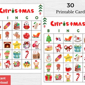 Christmas BINGO Printable Game, Bingo Game for Christmas, Christmas Party Game, Game for Kids, Game for Adults, Holiday Game, Holiday Bingo