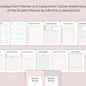 Assignment Planner, Assignment Tracker, Printable Assignment Tracker ...