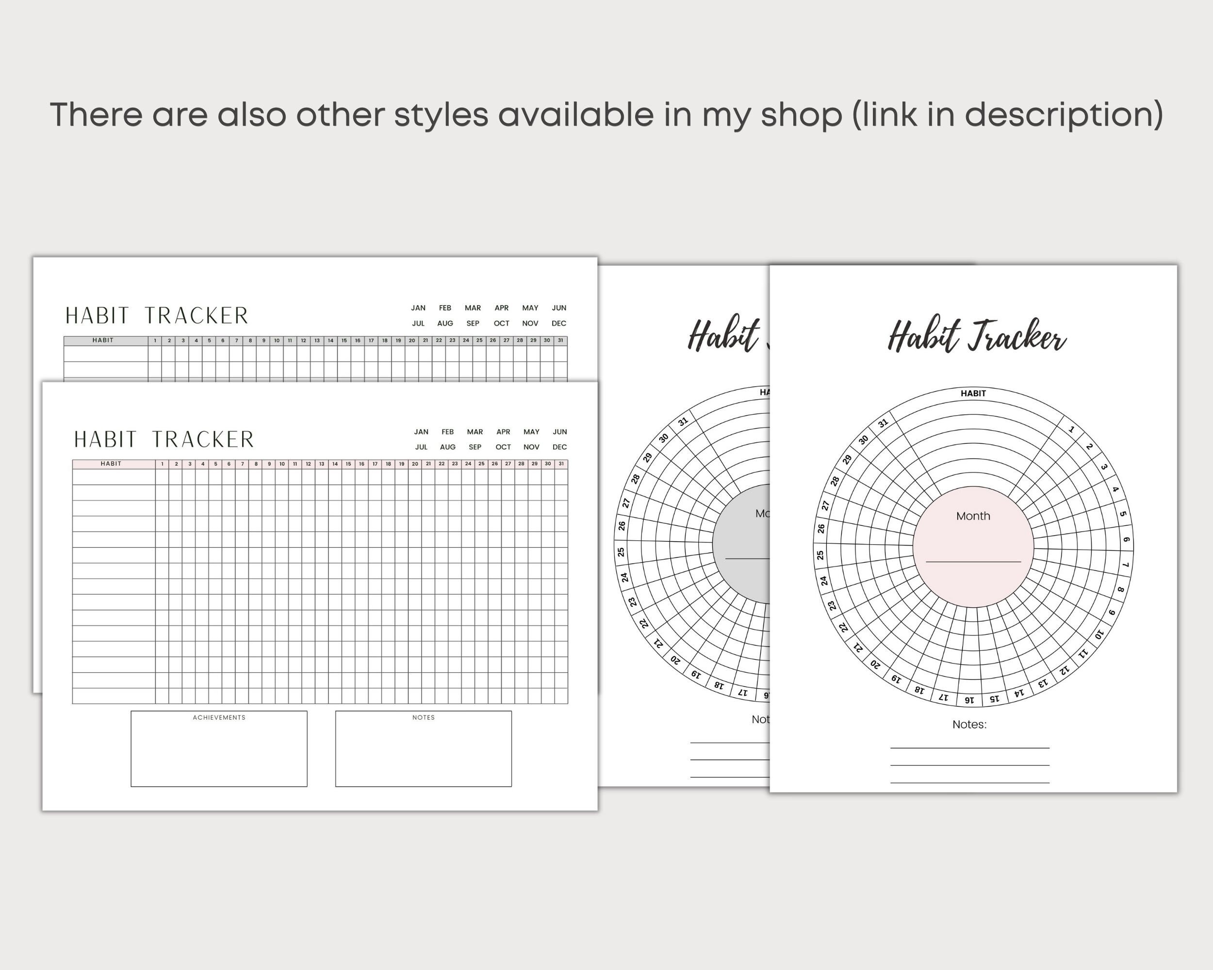Habit Tracker Printable, Weekly Tracker, Goal Planner, Routine Tracker ...