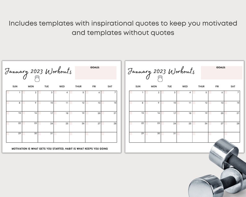 2023 Printable Monthly Workout Calendar Dated Fitness Etsy 2023 Printable Monthly Workout Calendar Dated Fitness Etsy