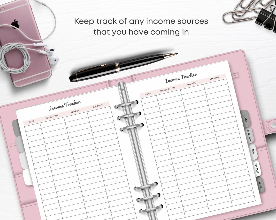 Income Tracker Printable, Planner Inserts, Income Log, Income Tracking ...