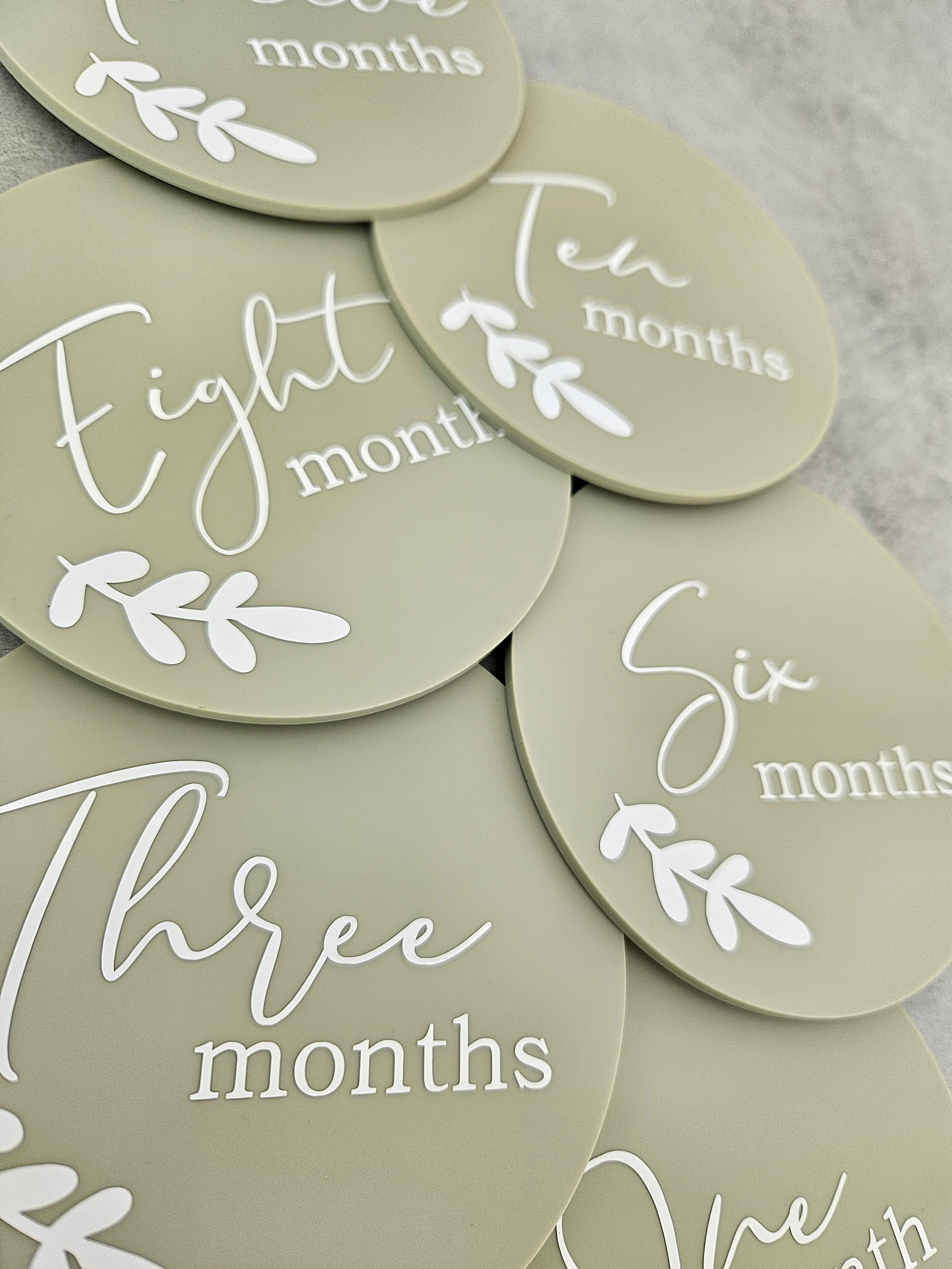 Baby Milestone Acrylic Discs | 12 Months |milestone Age Cards | Baby ...