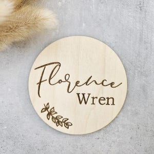 Personalised Baby Name Announcement Plaque | Baby Name Sign | Wooden