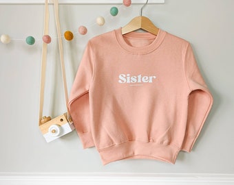 Kids Sibling Sweatshirt | Sister Crewneck Jumper | Big Sister announcement | Pregnancy Announcement