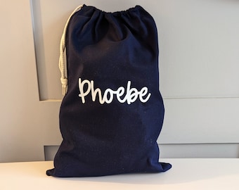 Personalized Cotton Drawstring Bag | School, Sports, Nursery