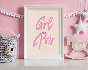 Girl Power print | Nursery Print | Girl Print | Colour print | Kids print | Unframed print | Playroom |