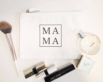 Mama Flat Zip Pouch | Makeup Bag | Cosmetic Pouch | Mother's Day Gift