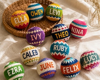 Personalized Crochet Hacky Sack Custom Name Footbag Ball Handmade Juggling Toy Outdoor Game Gift