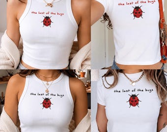 Custom Embroidered Ladybug Club Tank Top, Lucky Ladybug Tank Top, Cute Bug Embroidered Shirt,  Cute Bug Graphic Shirt, Ladybug Baby Tee
