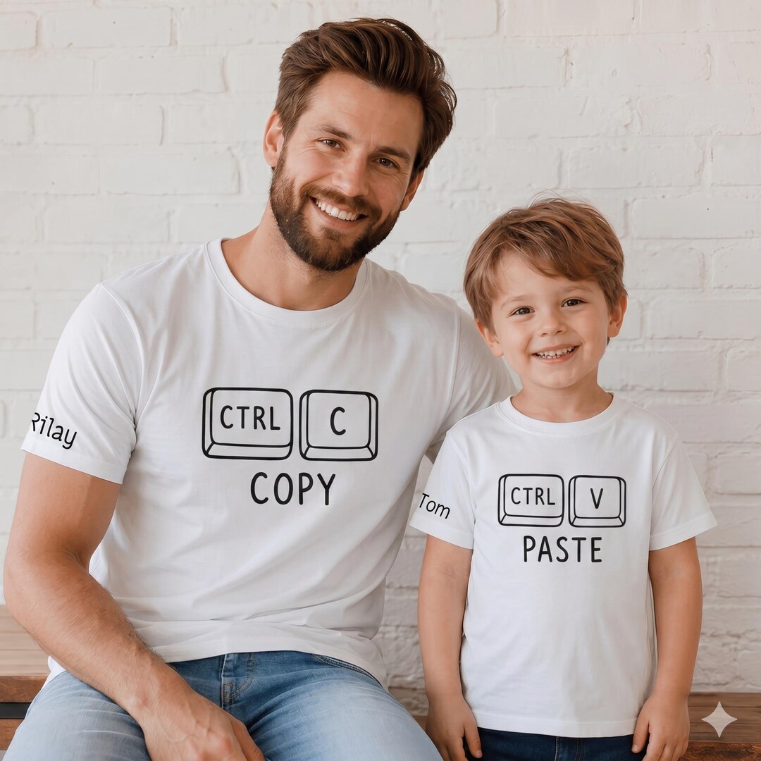 Personalized Name Dad Baby Matching, Ctrl C Ctrl V Matching Shirts ...