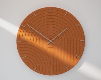 Designer wall clock LUXHORA Arcadia – Round 38 cm, Valchromat wood, quiet movement, customizable (color/hands), Handmade in Germany