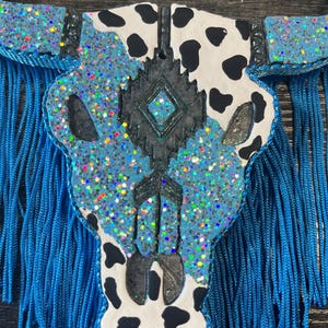 Bullskull Blue & Cowprint Print Car Freshener