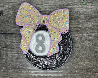 8 Ball With Bow Car Freshener
