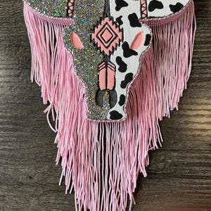 Bullskull Pink & Cowprint Car Freshener