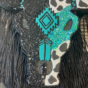 Bullskull Black, Turquoise & Cow Print Car Freshener