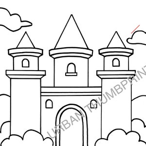 Castle Coloring Page Instant download