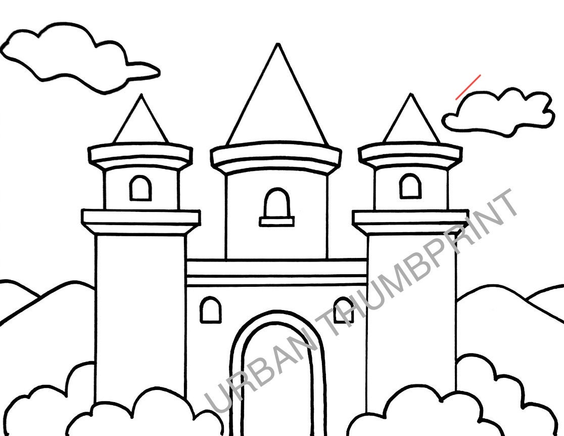Castle Coloring Page Instant download