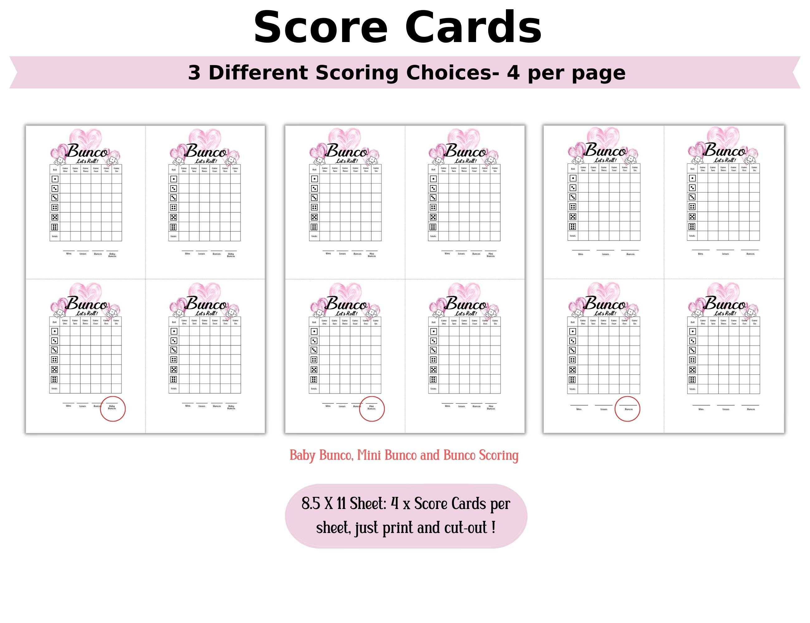 Bunco Game Printable PDF Bundle, Valentines Heart Theme, Bunco Hearts ...