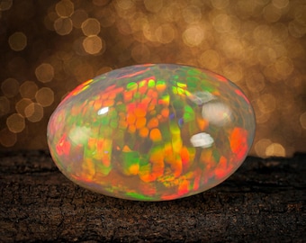 20.85 Carat Ethiopian Opal Cabochon, Galaxy Multi Fire Oval