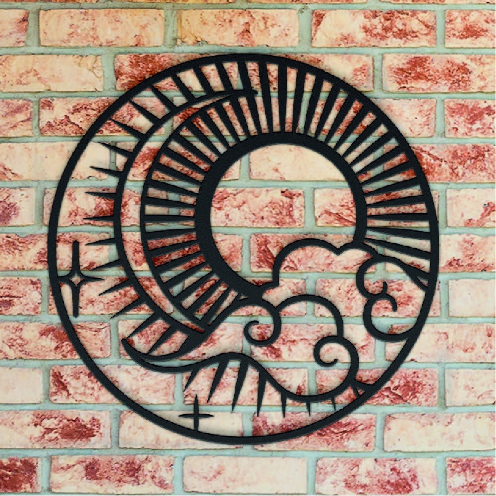 Sun Moon and Stars Metal Wall Art Garden Decoration Garden Etsy