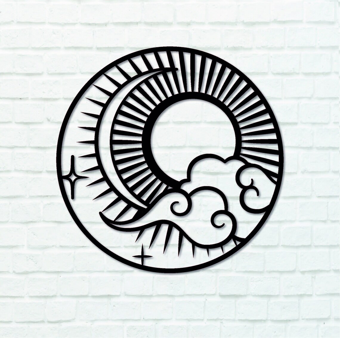 Sun Moon and Stars Metal Wall Art Garden Decoration Garden Etsy