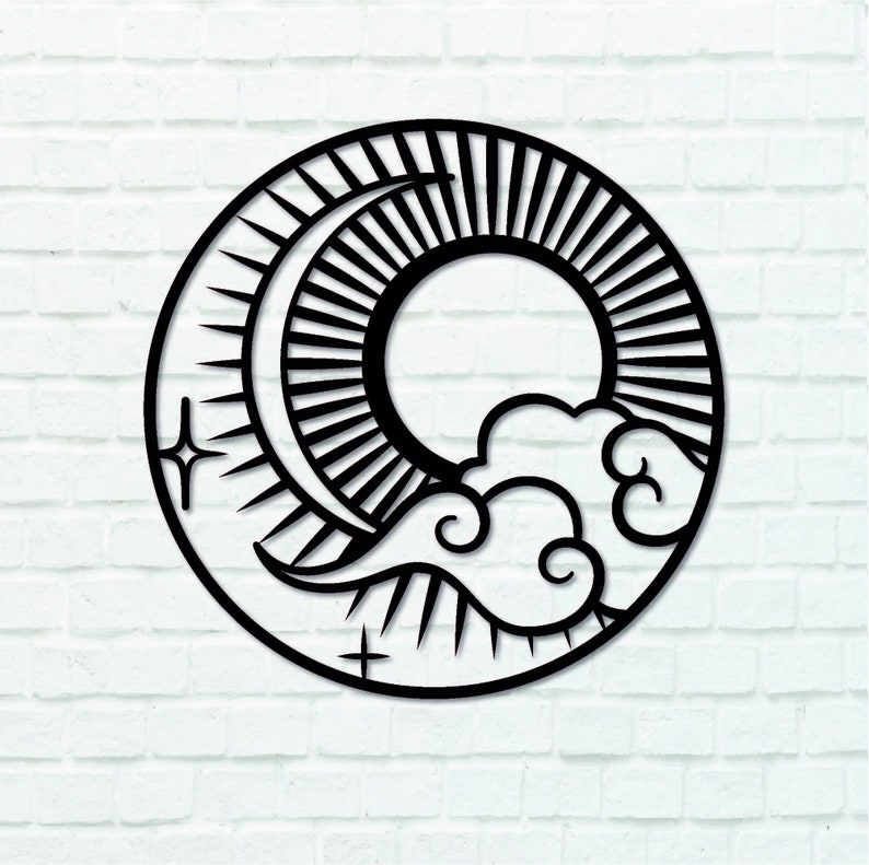 Sun Moon and Stars Metal Wall Art Garden Decoration Garden Etsy