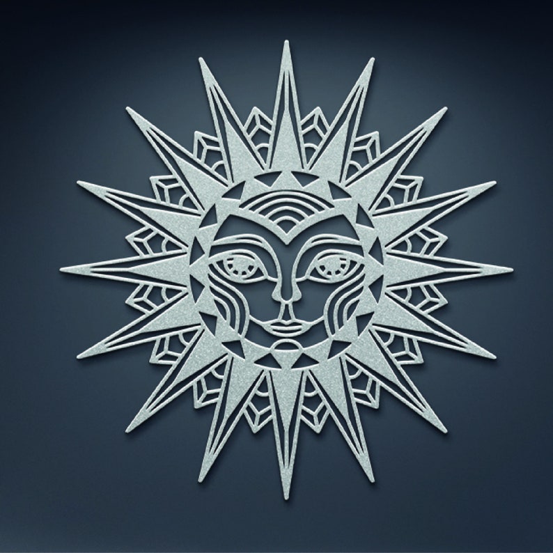 Sun Face Celestial Metal Wall Art Patio Decor Large Outdoor Wall Art