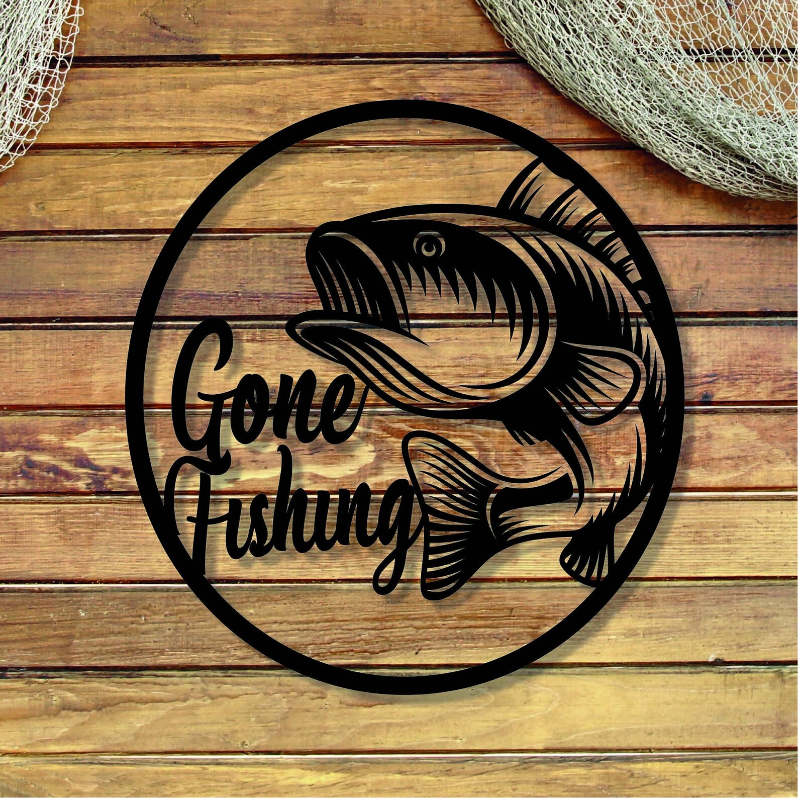 Gone Fishing Fishing Metal Wall Art Fishing Wall Decor Fishing Gift
