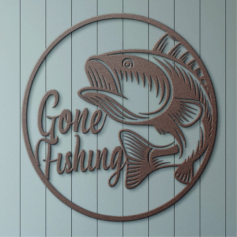 Gone Fishing Fishing Metal Wall Art Fishing Wall Decor Fishing Gift
