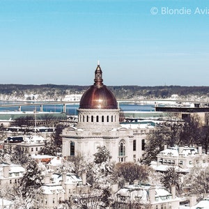 The Naval Academy Chapel In Snow